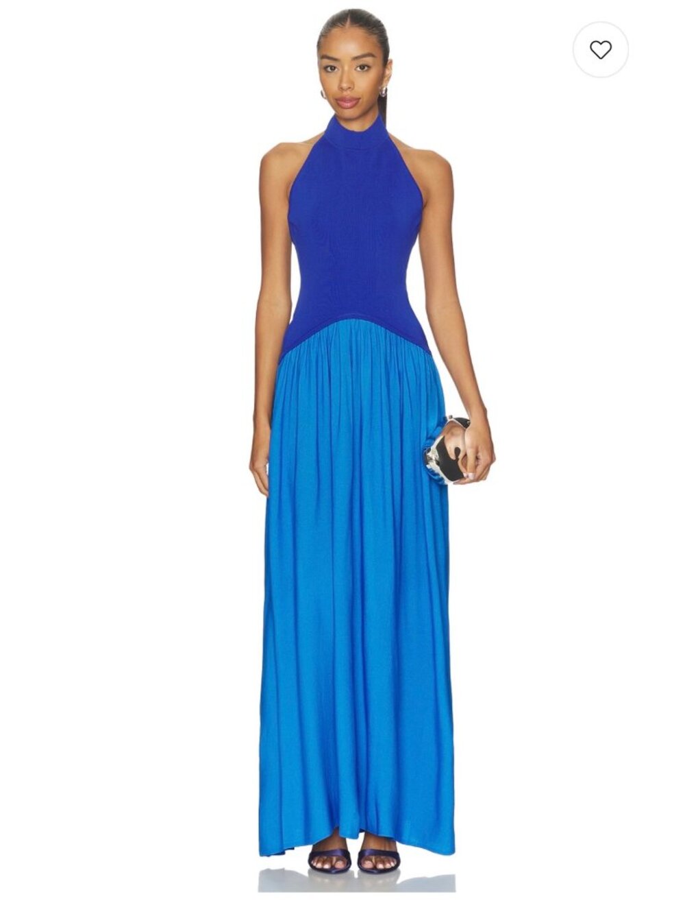 NWT Solid & Striped Halter Soglio Maxi Dress Cosmic Blue Size Small
